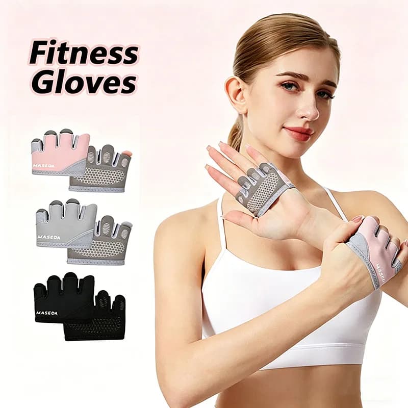 1 Paio di Guanti da Palestra Antiscivolo a Mezzo Dito, Traspiranti, per Sollevamento Pesi, Anti-Callus, Legends