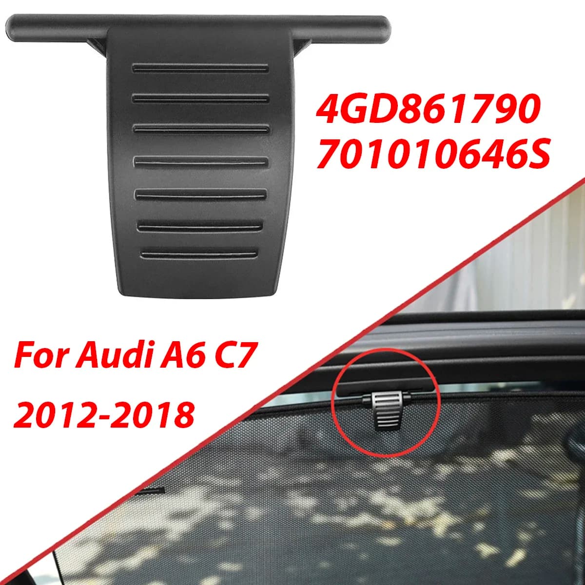4GD861790 Car Sunshade Curtain Buckle Hook Clamp Window Curtain Lifting Lug Clip For Audi A6 C7 2012-2018 701010646S