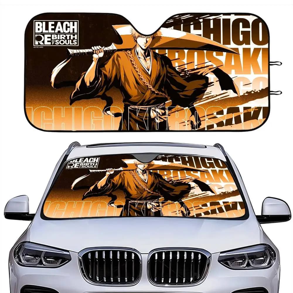 Bleach Ichigo Kurosaki Anime Car Decor Copertura per finestra per auto Camion e SUV Parabrezza Parasole Regalo per lei o lui