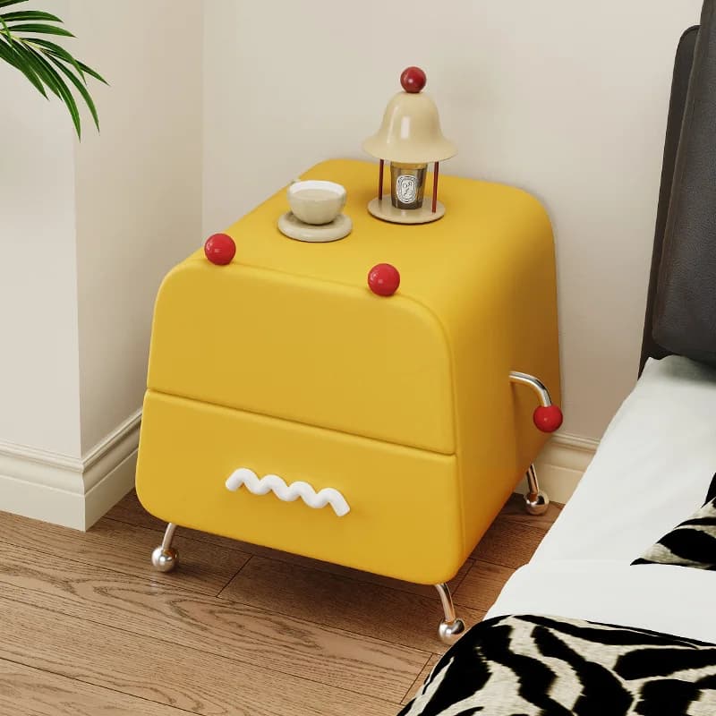 Simpatico comodino Kawaii Gambe in metallo Design portaoggetti nascosto Comodino eclettivo Mobili per camera da letto unici alla moda Mesa De Noche
