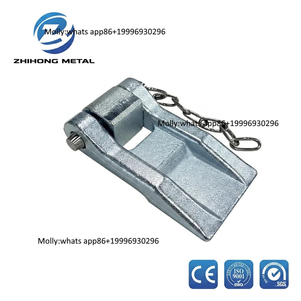 Forged Steel Hot-Dip Galvanized Open Top Shipping Container Hinge Plate with Anti-Rust Stainless Steel Pin Set