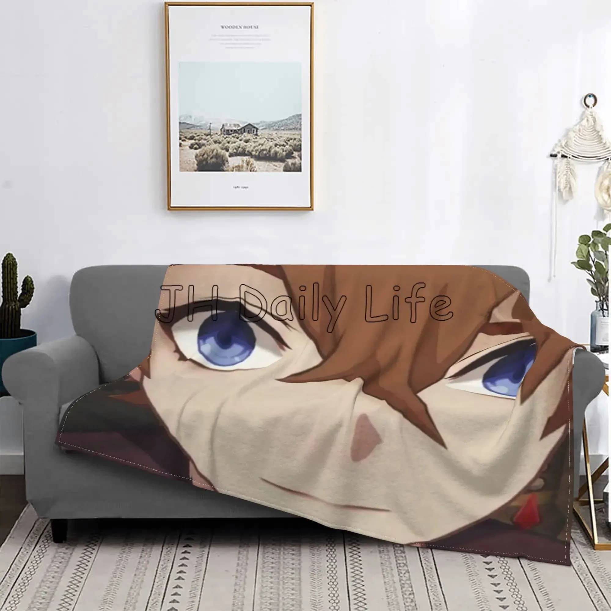 Childe Genshin Impact Coperta in pile Flanella Ajax Autunno Anime Traspirante Coperte super calde per divano letto Viaggio Picnic