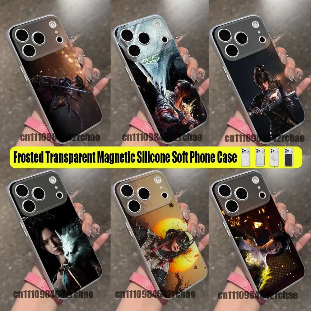 For W-Wuchang Fallen Feathers Phone Case iPhone 12,16,11,14,13,17,15,Pro,Max,Plus,E,Air,Mini Wireless Charge Magnetic Clear