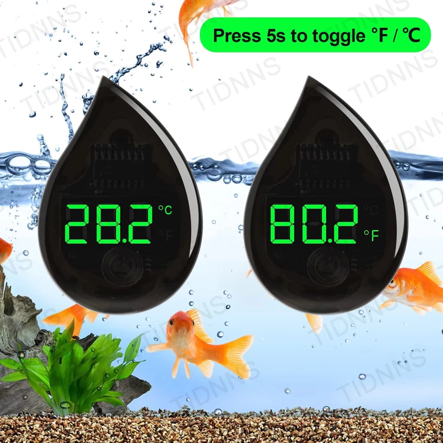 Termometro autoadesivo per acquario LCD Digital Fish Tank Mini termometri a commutazione libera temperatura a ℃/spessore Meter0-90 ℃