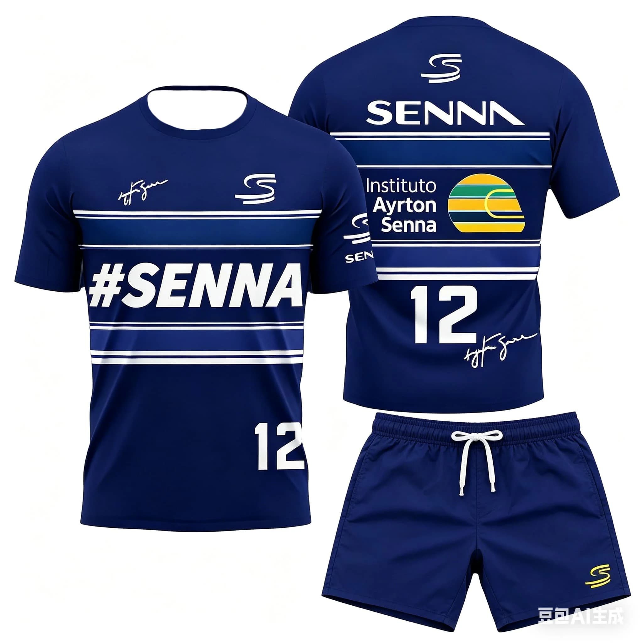Set di T-Shirt Commemorative Ayrton Senna Edizione Limitata, Tessuto Fresco e Traspirante, Ideale per l'Estate, per Uomini Appassionati di Sport all'Aperto