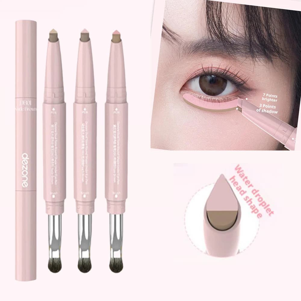 DEZONE penna per baco da seta sdraiata a doppia testa sotto l'eyeliner schiarente ombretto rosa nudo stick borse per occhi tridimensionali trucco per occhi