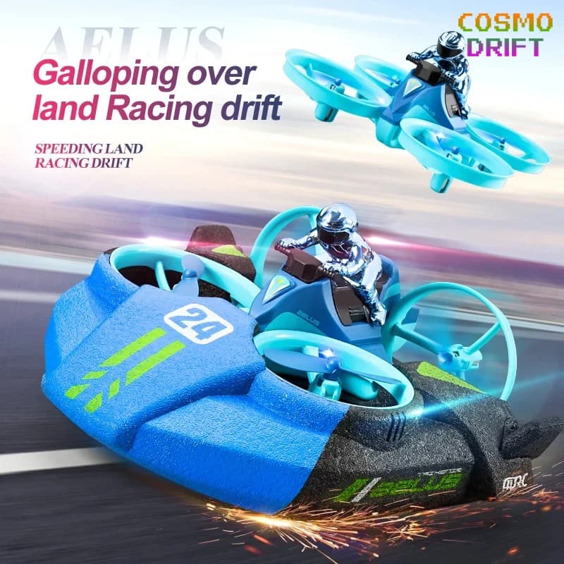 3-in-1 Land Air Sea RC Aereo Elicottero Stunt Flying Car 2.4G Quad Copter Giocattolo per Bambini Ragazzi Avventura All'aria Aperta Modello Regalo