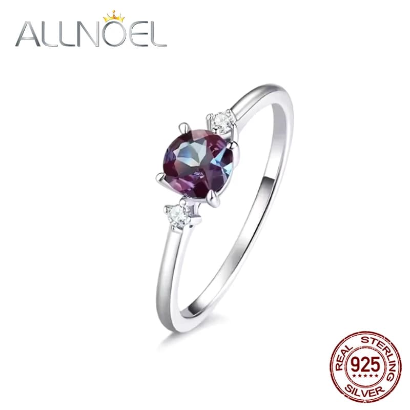 ALLNOEL Natural Alessandrite Ring in Silver 925 Health rings for Women Loss of Weight Affairment Pressure Relieve Fatigue Yoga Jewels Gift