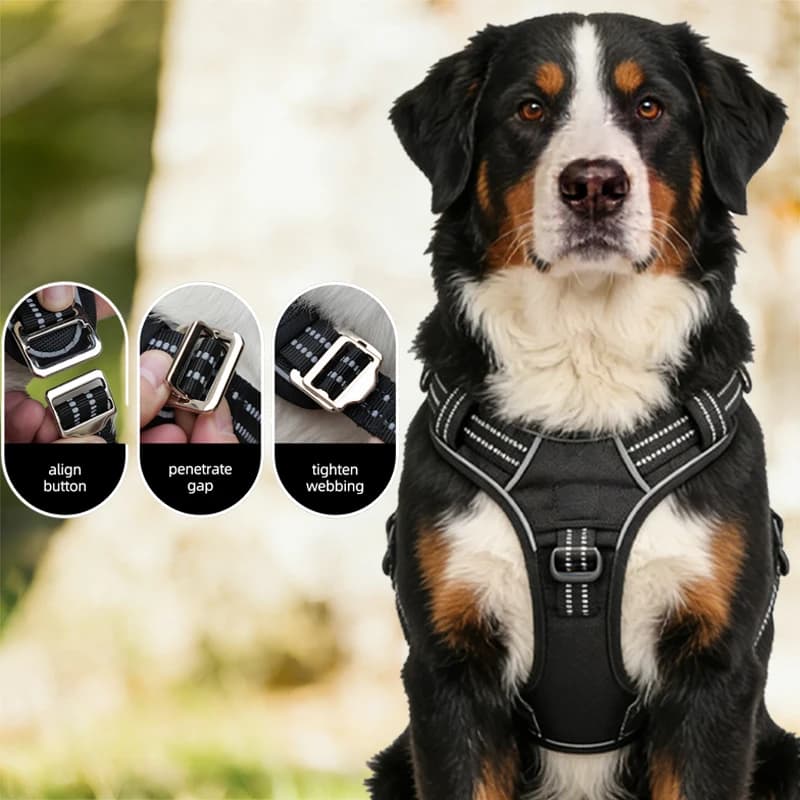 Imbracatura per Cani di Taglia Grande, Resistente, Senza Strappi, con Cintura di Sicurezza, Riflettente e Regolabile
