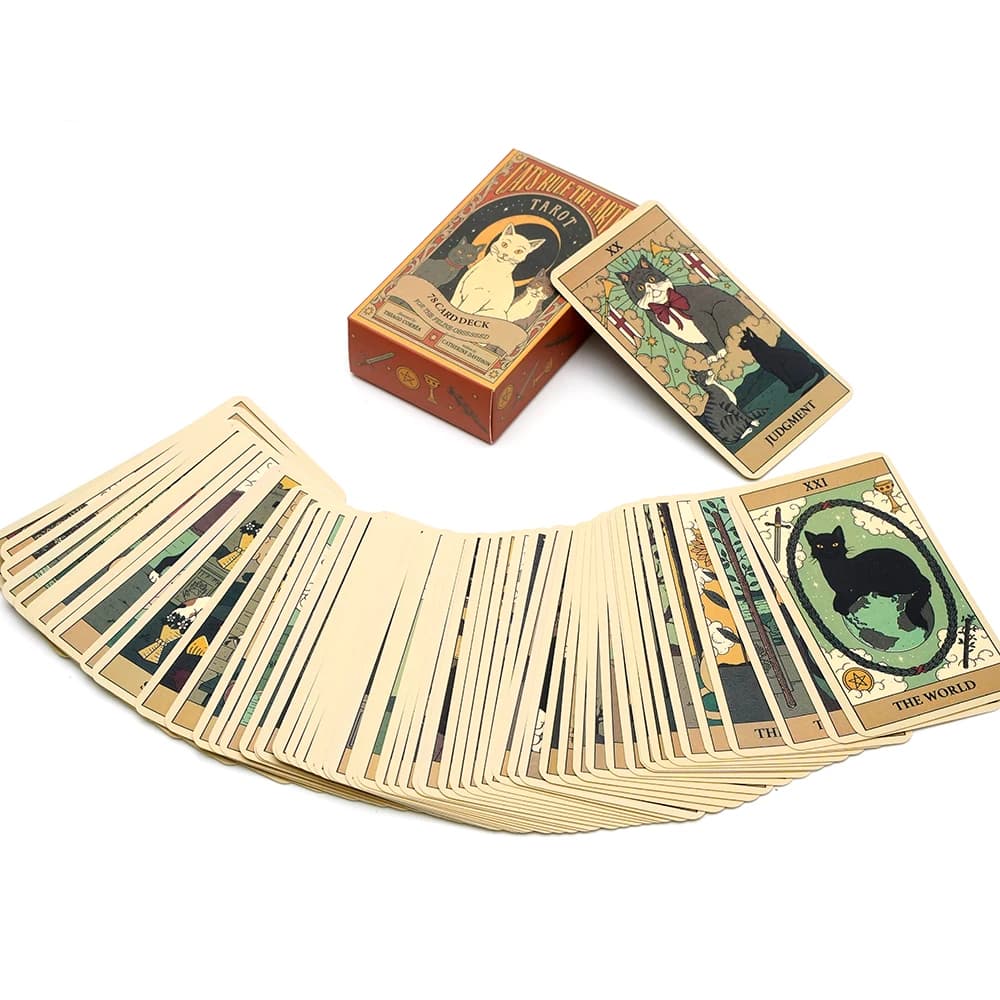 Gatti Rule The Earth Tarocchi Carte 78 Mazzo Oracle Visioni inglesi Tarocchi Oracle Card Divination Edition Borad Games Tarocchi Gioco di carte