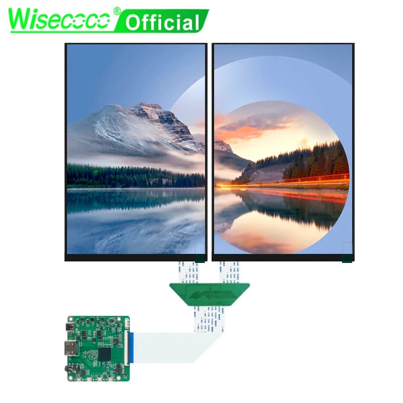 Wisecoco Double 10.1 Inch LCD Display 2560x800 IPS TFT Screen for Raspberry Pi 5/4b Laptop PS3/PS4 Mini PC Switch Tablet 16:10