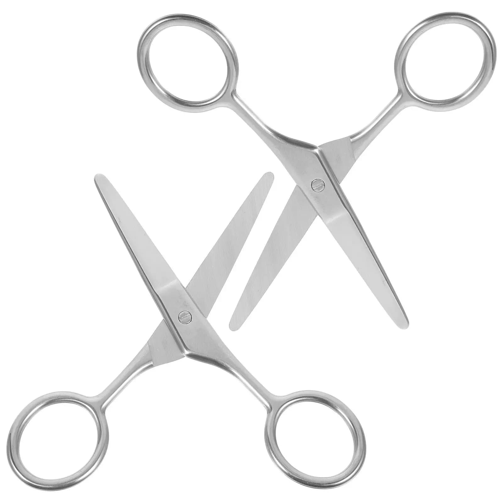 2 Pezzi Forbici per Peli del Naso in Acciaio Inox con Punta Rotonda, Trimmer di Precisione per Sopracciglia e Barba, Piccolo Strumento di Bellezza