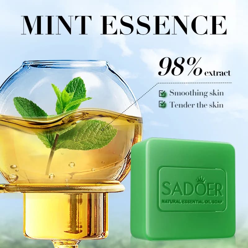 Bagno, lavare il viso, lavare le mani, sapone fatto a mano all'olio essenziale di menta, pulire il corpo, fragranza floreale, adatto sia per uomini che per donne