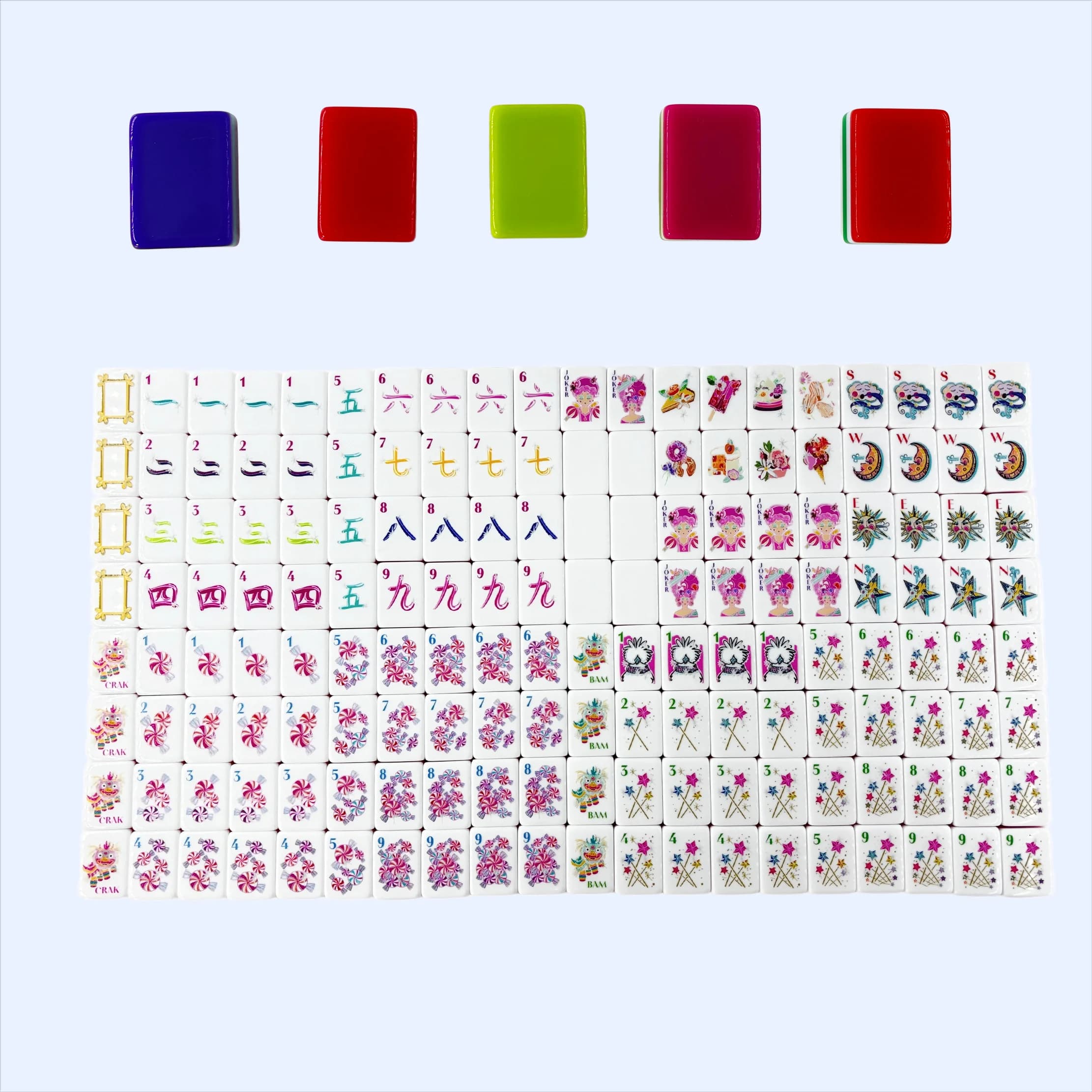 Christmas Red Acrylic 4-layer American Mahjong Tiles 160 Pieces Universal Packaged Sample Customization Set Accessories