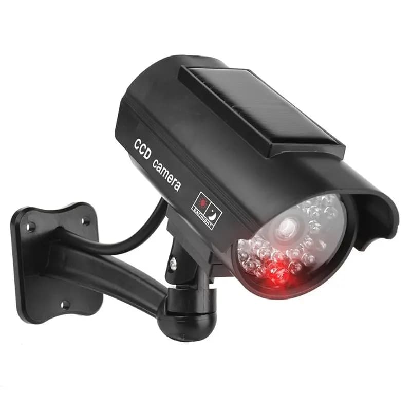 [B24B!】 Indoor Or Outdoor Use Dummy CCTV Camera Weatherproof Fake Surveillance For Flashing Red LED Light Security System