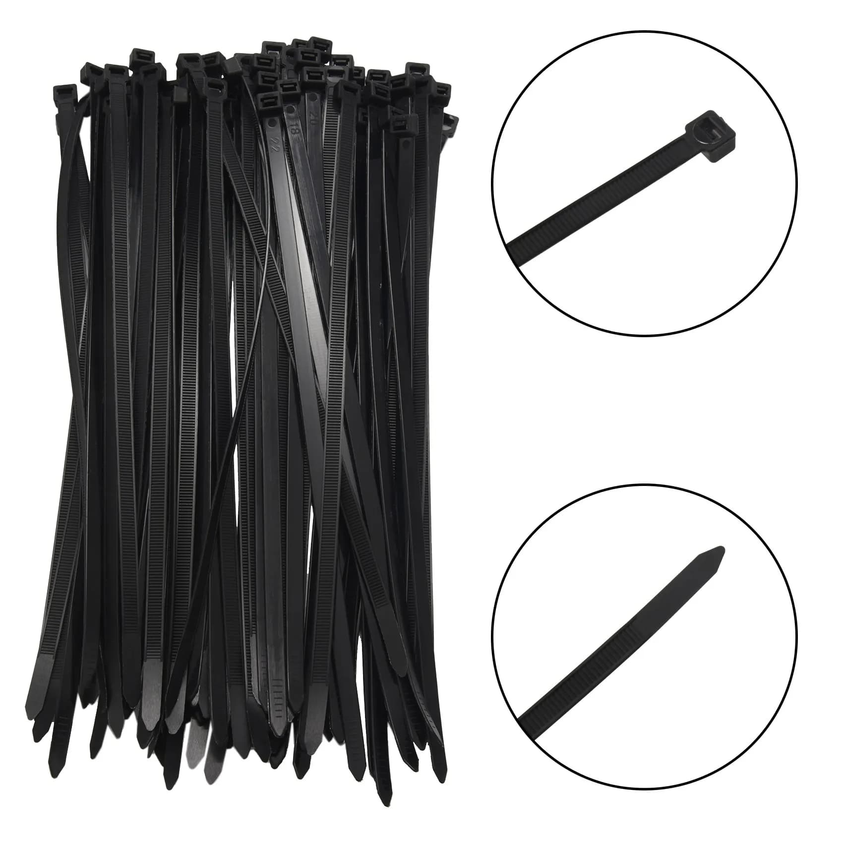 A98E-Zip Ties 12 Inch Heavy Duty Zip Ties With 120 Pounds Tensile Strength, Black Cable Ties, 100 Pieces