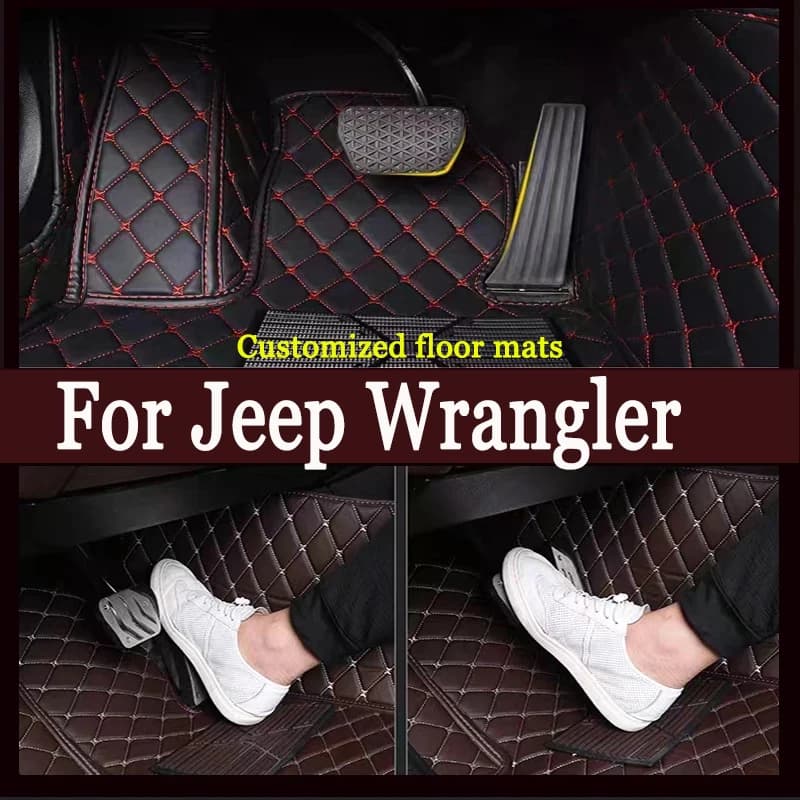 Tappetini auto Per Jeep Wrangler Quattro Porte 2018 2019 2020 2021 2022 2023 2024 Personalizzato Auto Tappeto Copertura Accessori Interni