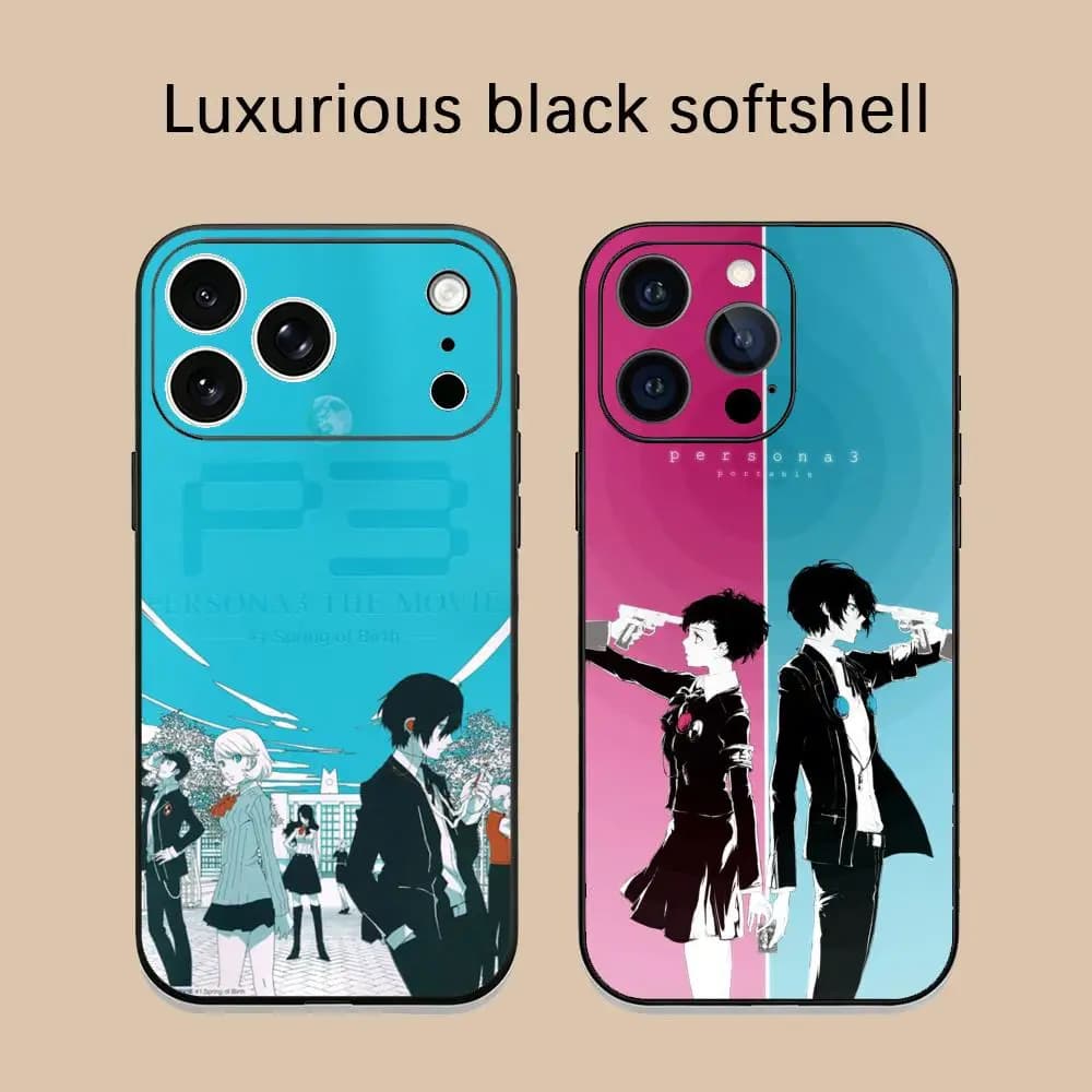 Anime Luxury Game persona 3 r-reload Phone Case Soft black Shockproof Cover For iPhone17 air 16 e 15 14 13 12Plus Mini Pro Max