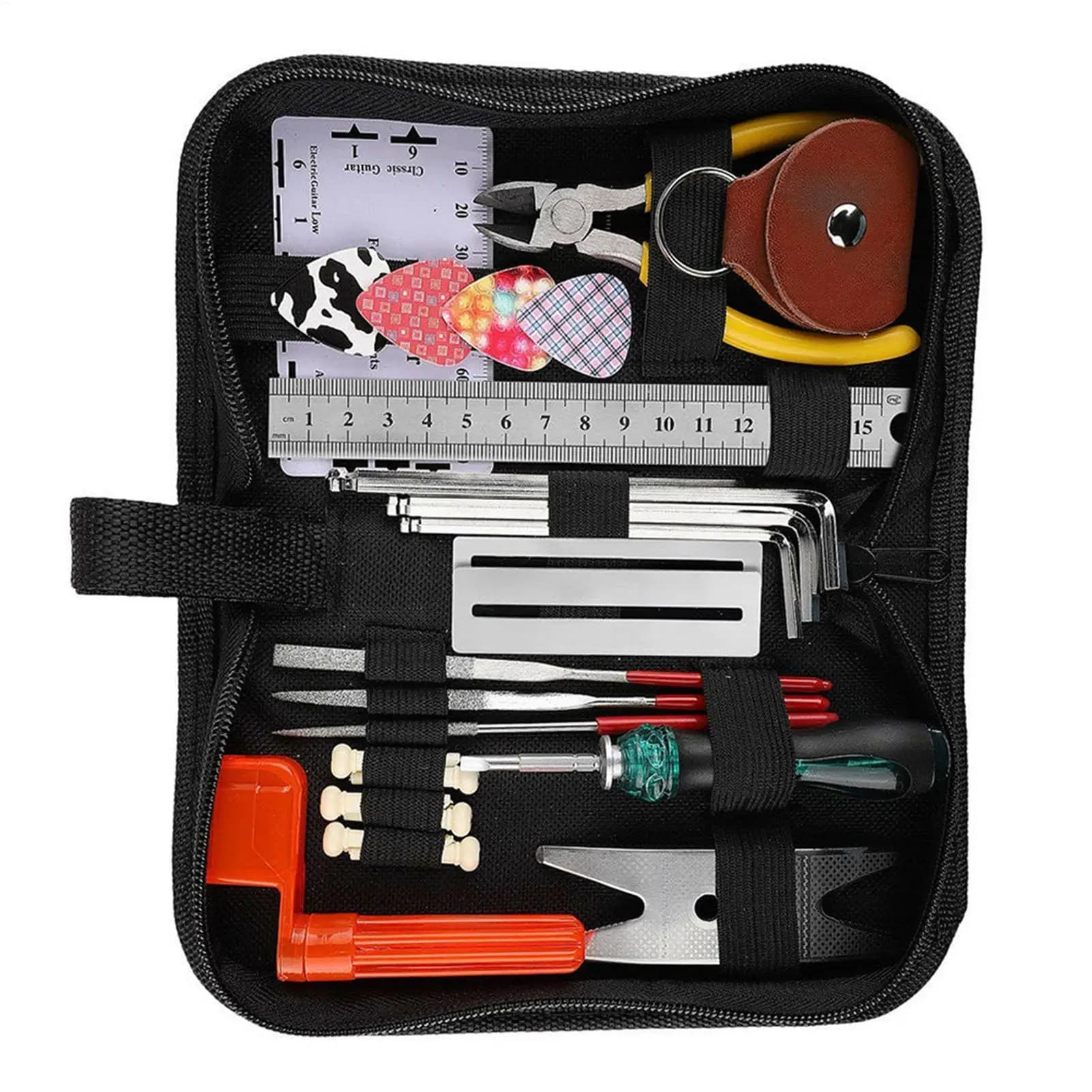 Guitar Setup Kit With Storage Bag Picks Screwdriver Hex Wrenches Acoustic Guitar Accessories Set For Beginners Players Luthiers