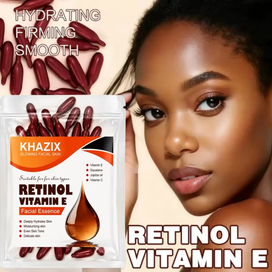 Retinol Vitamin E Facial Essence Capsules with Vitamin C Squalane Jojoba Oil Moisturizing Hydrating Face Skin Care