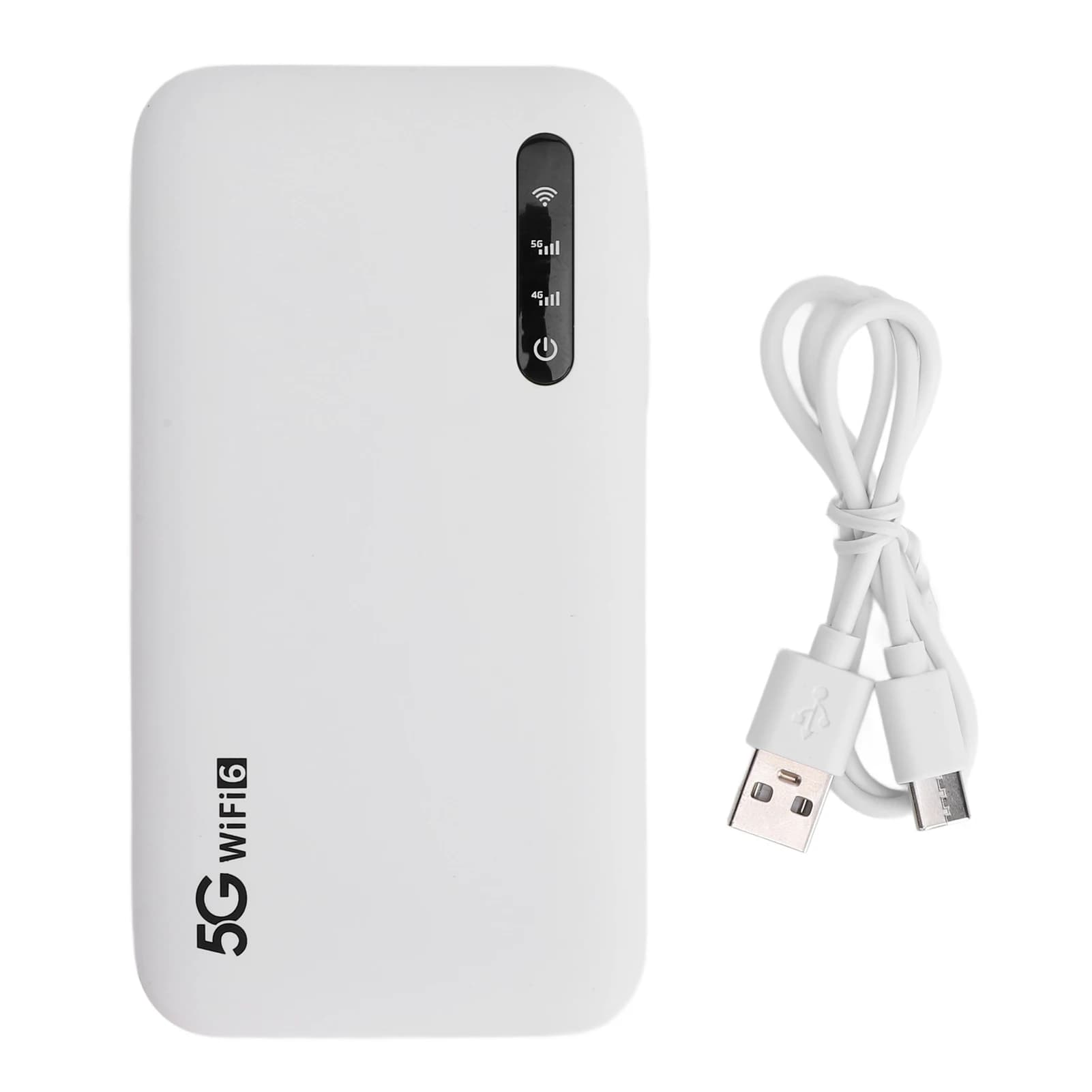 Hotspot Mobile 5G WiFi 6 ad Alta Velocità, Supporta 16 Dispositivi, Router WiFi Portatile da 6100mAh con Slot per Scheda SIM per Telefoni e Tablet