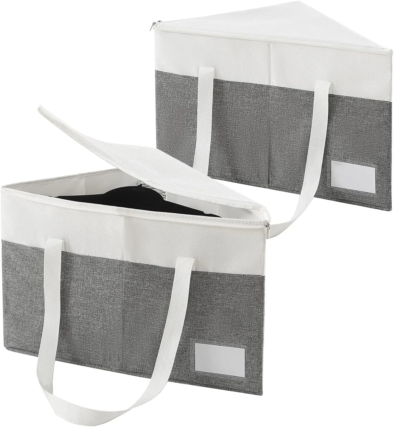 Set di 2 Organizzatori Rigidi per Appendiabiti con Coperchio, Organizzatori Triangolari per Armadio, Lavanderia, Guardaroba, Asciugatrice