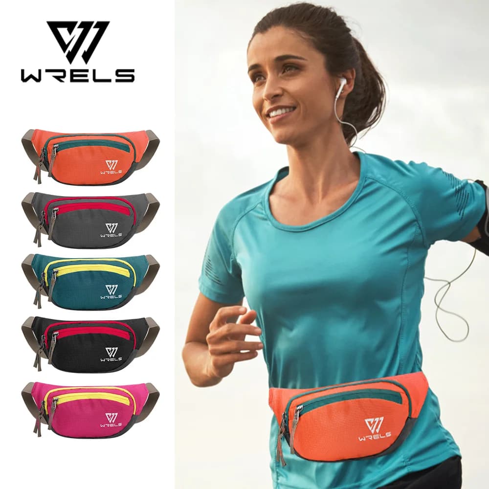 WRELS Exterior Running Waist Bag, Adjustable, Ultralight, Waterproof, For Men and Women, Fitness Cellular Door