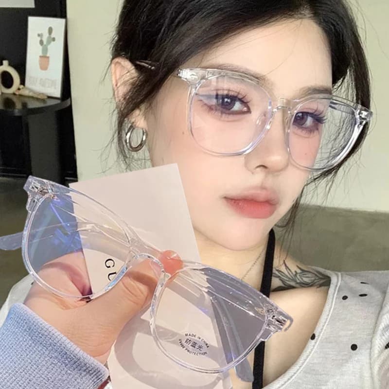 Nuovi occhiali semplici anti luce blu con montatura grande Occhiali classici unisex quadrati neri trasparenti Occhiali per computer Occhiali da sole anti-UV