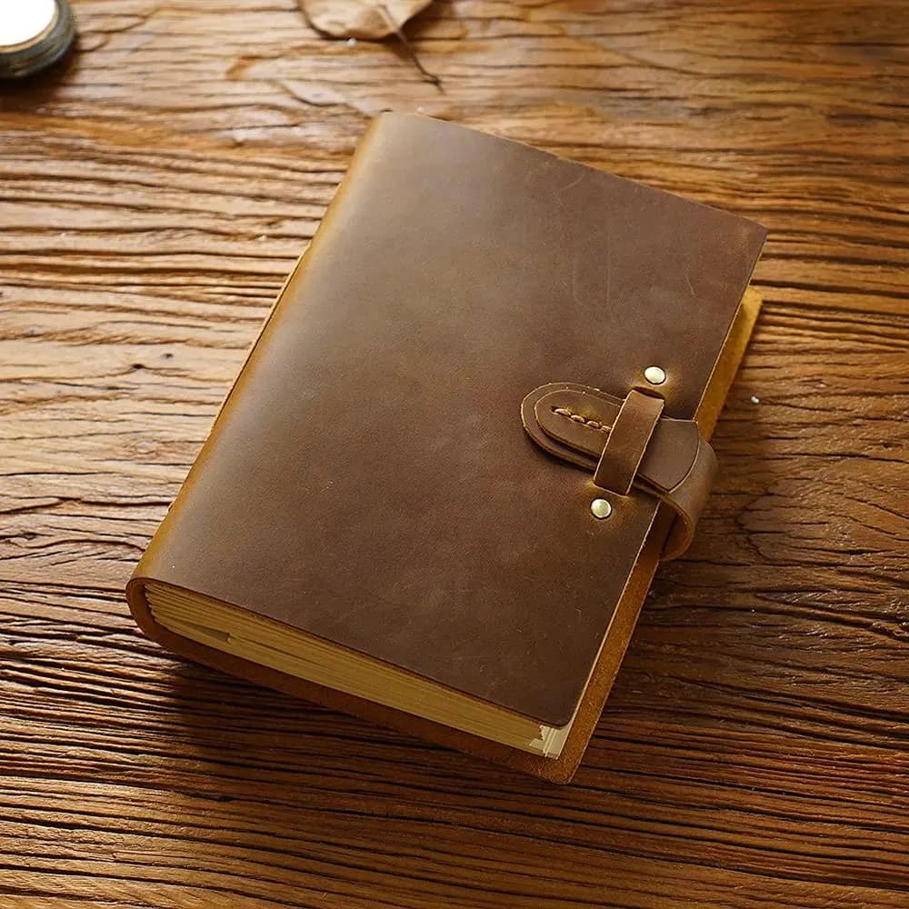 Vintage Leather Bound Journal Handmade Genuine Leather Cover Travel Sketchbook Blank Pages Unlined Sketch Notebook Writing