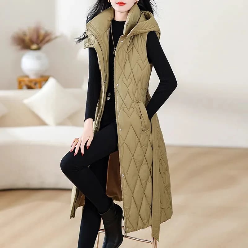 Gilet senza maniche da donna autunno inverno caldo piumino gilet in cotone ultraleggero medio lungo nuovo capispalla femminile top casual