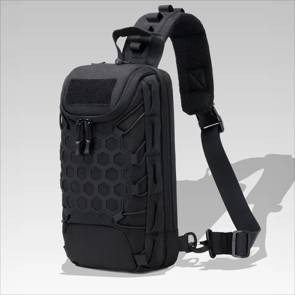 New Black Crossbody Chest Pack Durable Large Capacity Sling Shoulder Backpack Waterproof Crossbody Bag Cycling