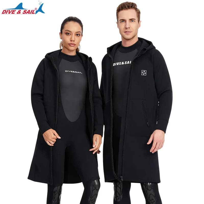 3 mm neoprene sub jacket Thermal swimming jacket with long hood for outdoors Scuba Snorkeling Duvet hood
