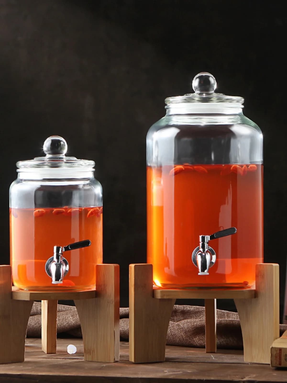 Bottiglia in Vetro con Rubinetto per Vino e Liquori Medicinali, Uso Domestico, 3 Litri, 5 Litri, 0 Litri, Forma Rotonda, per Cucina e Conservazione...