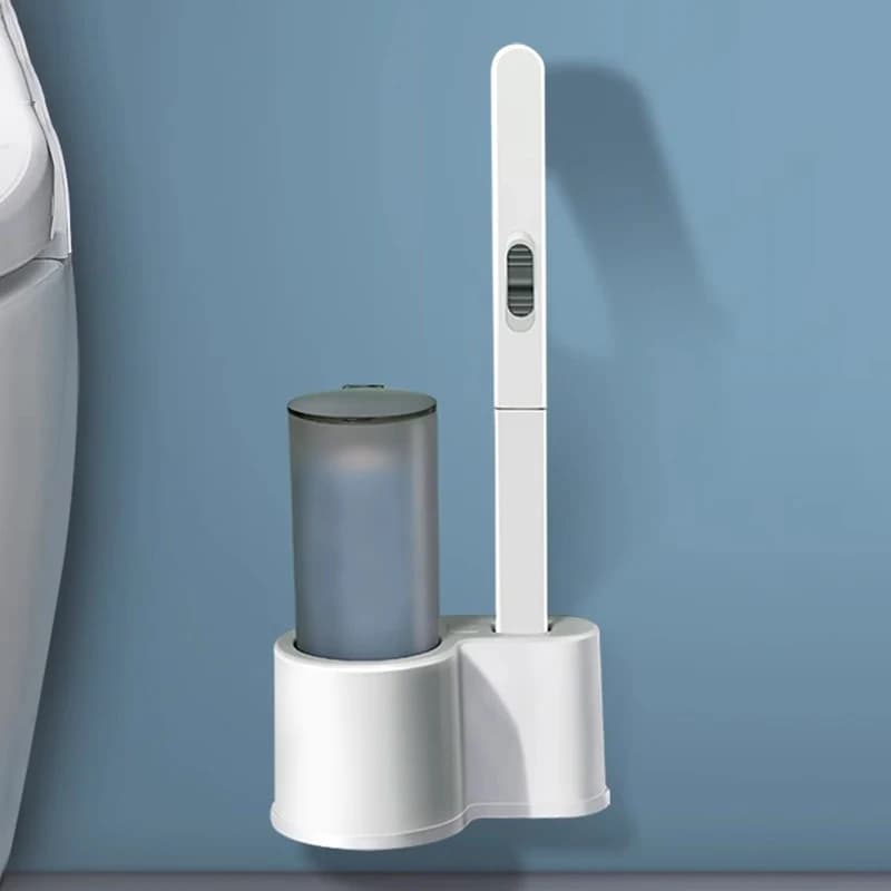 Portable Disposable Toilet Brush Home Set Bathroom Wall Mounted Toilet Cleaning Supplies Comes with Cleaning Liquid Toilet Brush