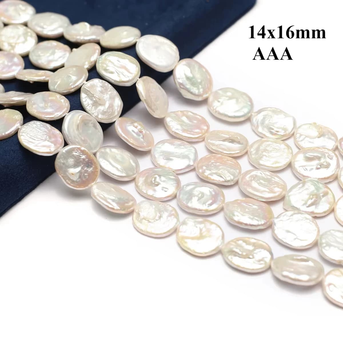 14x16mm AAA Perla d'acqua dolce naturale bianca Bottone barocco ovale per creazione di gioielli Collana fai da te Accessori per braccialetti Regali