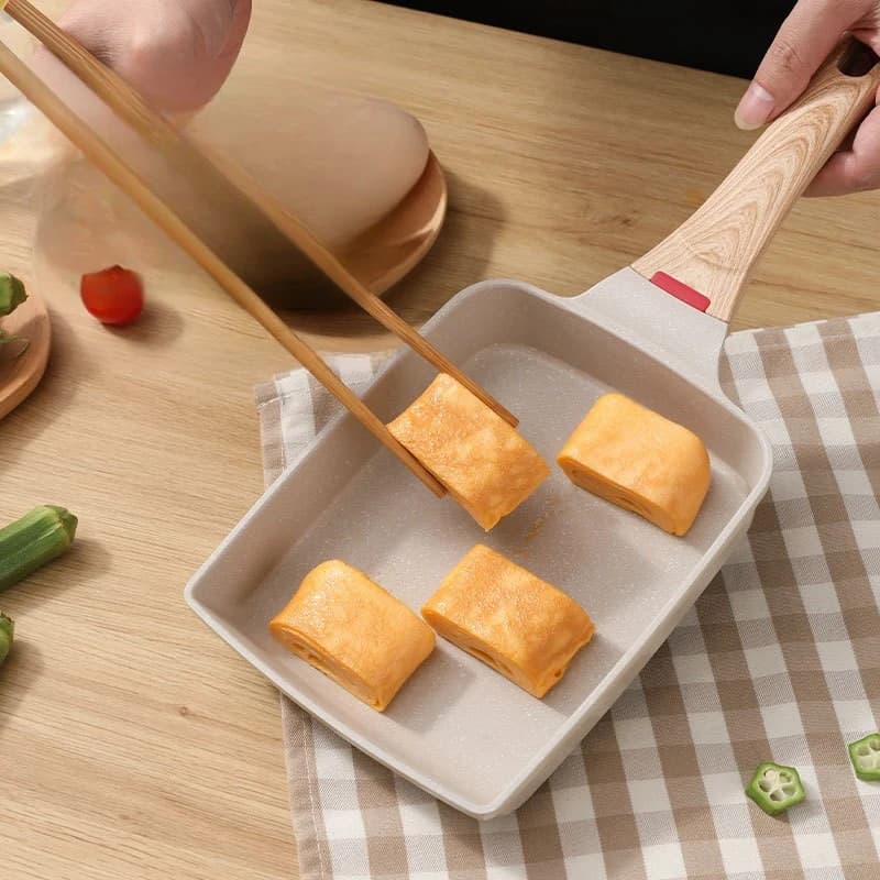 Stone Non Stick Tamagoyaki Breakfast Pan Mini Egg Frying Pan Multi Purpose Fast Heat Conduction Easy Clean for Kitchen Home
