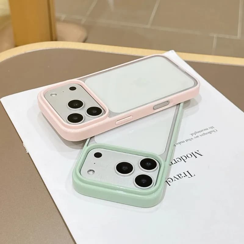 Luxury Candy Color Hybrid Clear Phone Case For iPhone 17 16 15 14 13 Pro Max 14 15 16 18 17 Pro 13 15 17 TPU Shockproof Cover