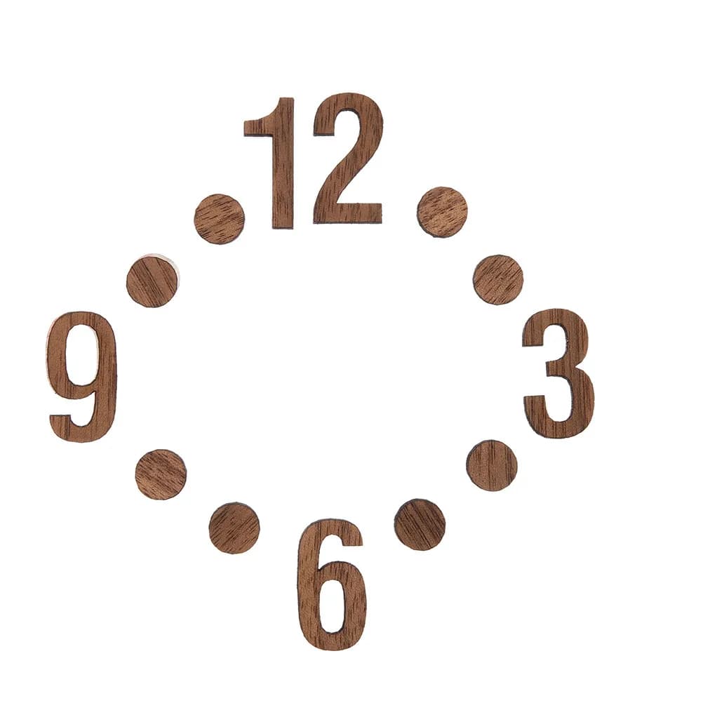 Set di 1 Orologio da Parete Minimalista con Numeri in Legno, Kit Fai-da-Te, Parti di Ricambio, Movimento Silenzioso per Arredamento Soggiorno