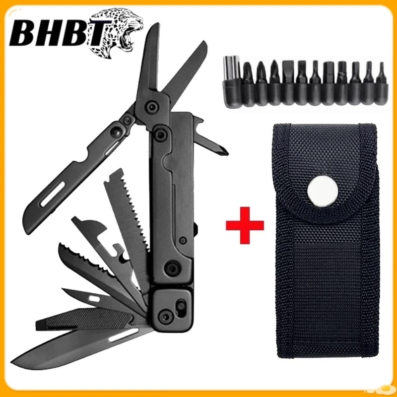 BHBT 14-in-1 EDC Multiutensile Forbici staccabili Gadget da campeggio all'aperto per uomo Strumenti di sopravvivenza portatili EDC