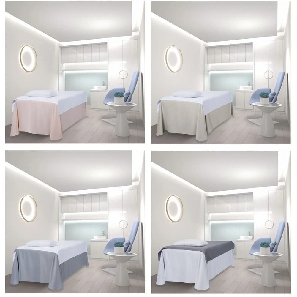 Copriletto da massaggio solido, gonna da letto per salone di bellezza, lenzuolo da salone di massaggio, letto per terapia SPA delicato sulla pelle, copertura completa con foro