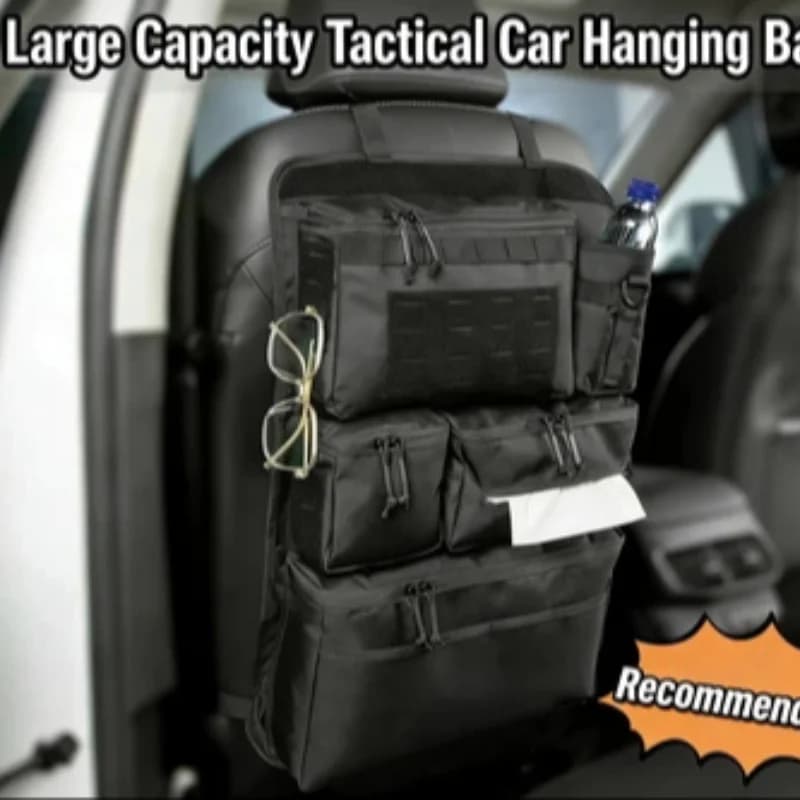 Car Backseat Organizer Multi-pocket Nylon Seat Back Storage Bag With Molle Panel For Suv Truck Vehicle Organizer