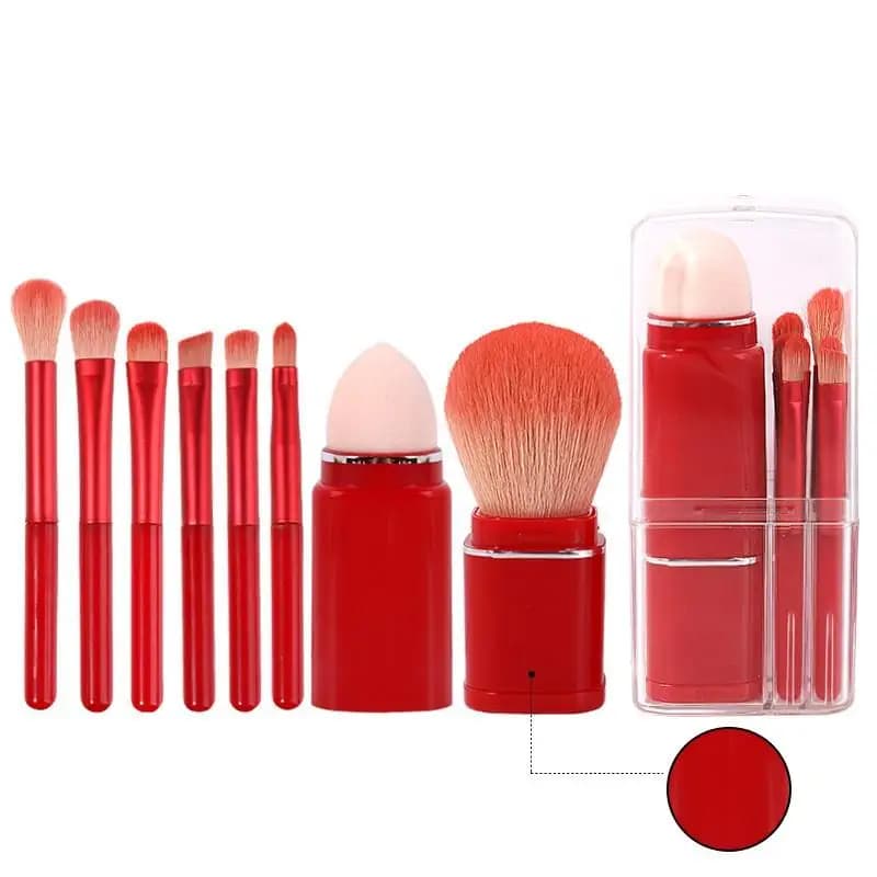 Set of handheld telescopic brushes 8 in 1, shading brush, concealer brush, beauty tool, makeup brush