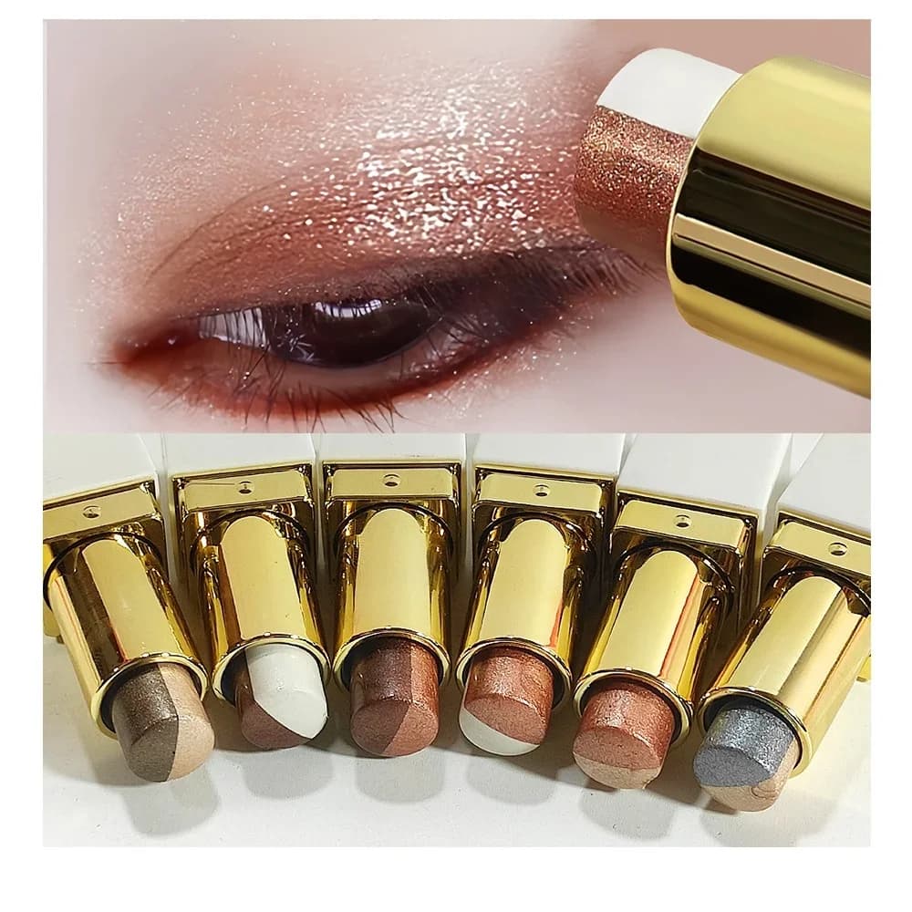 Two-tone long-lasting stick odour-proof glittering highlighter Cosmetic waterproof for eye contour trick