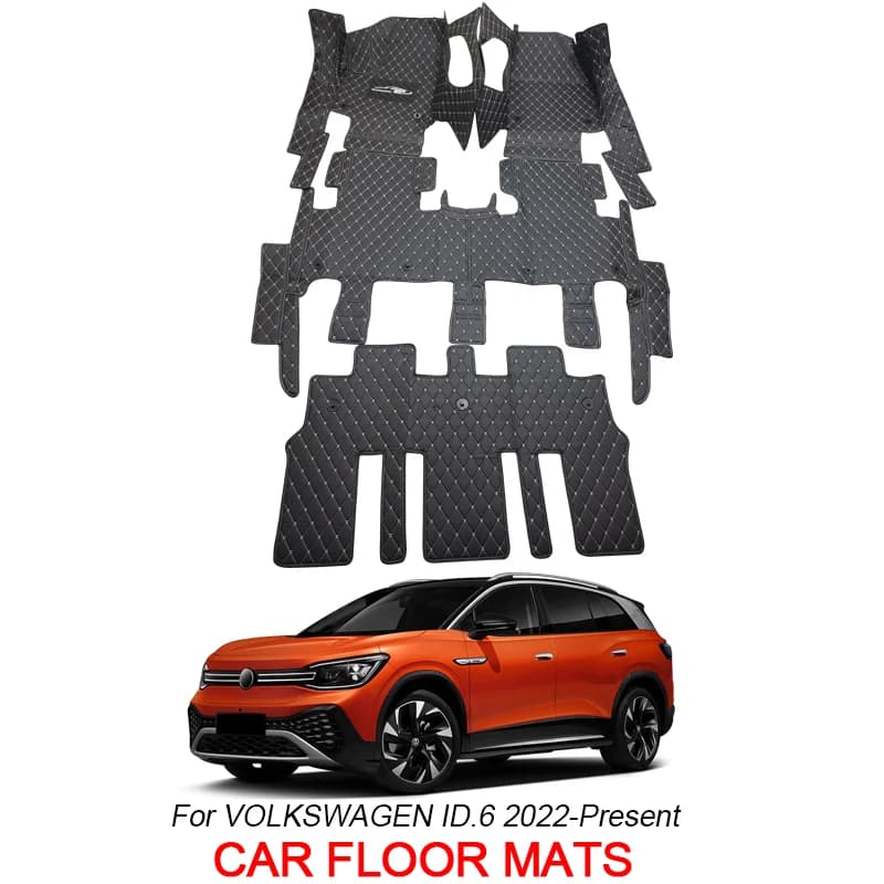 Per Volkswagen ID.6 tappetino per auto 2022-Present 3D Full Surround Protect Liner Foot Pad tappeto accessorio impermeabile in pelle PU