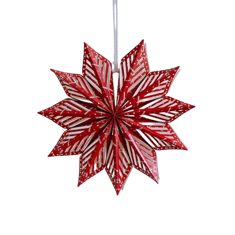 Christmas Paper Star Hanging Origami Decorations Unique Patterned Ornaments for Seasonal Events and Home Decoration