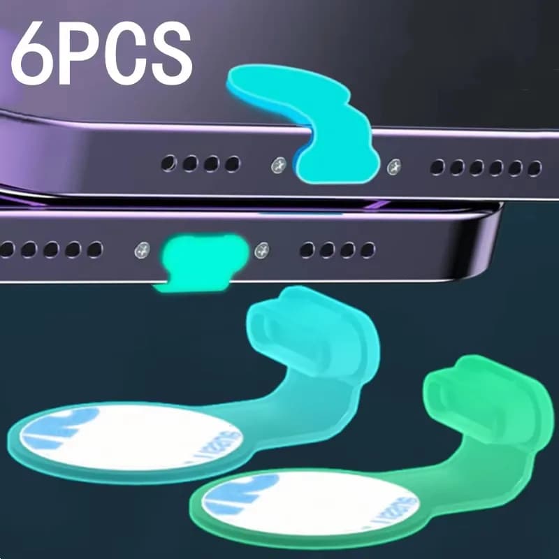 Per Apple iPhone iPad Samsung ios Tipo C Protezione porta di ricarica per Airpods IOS Spina antipolvere anti-smarrimento luminosa in silicone universale