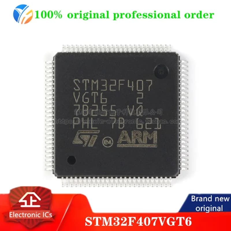 100% originale STM32F407VGT6 MCU ARM Cortex M4 RISC a 32 bit 1 MB Flash 2,5 V/3,3 V Vassoio LQFP a 100 pin