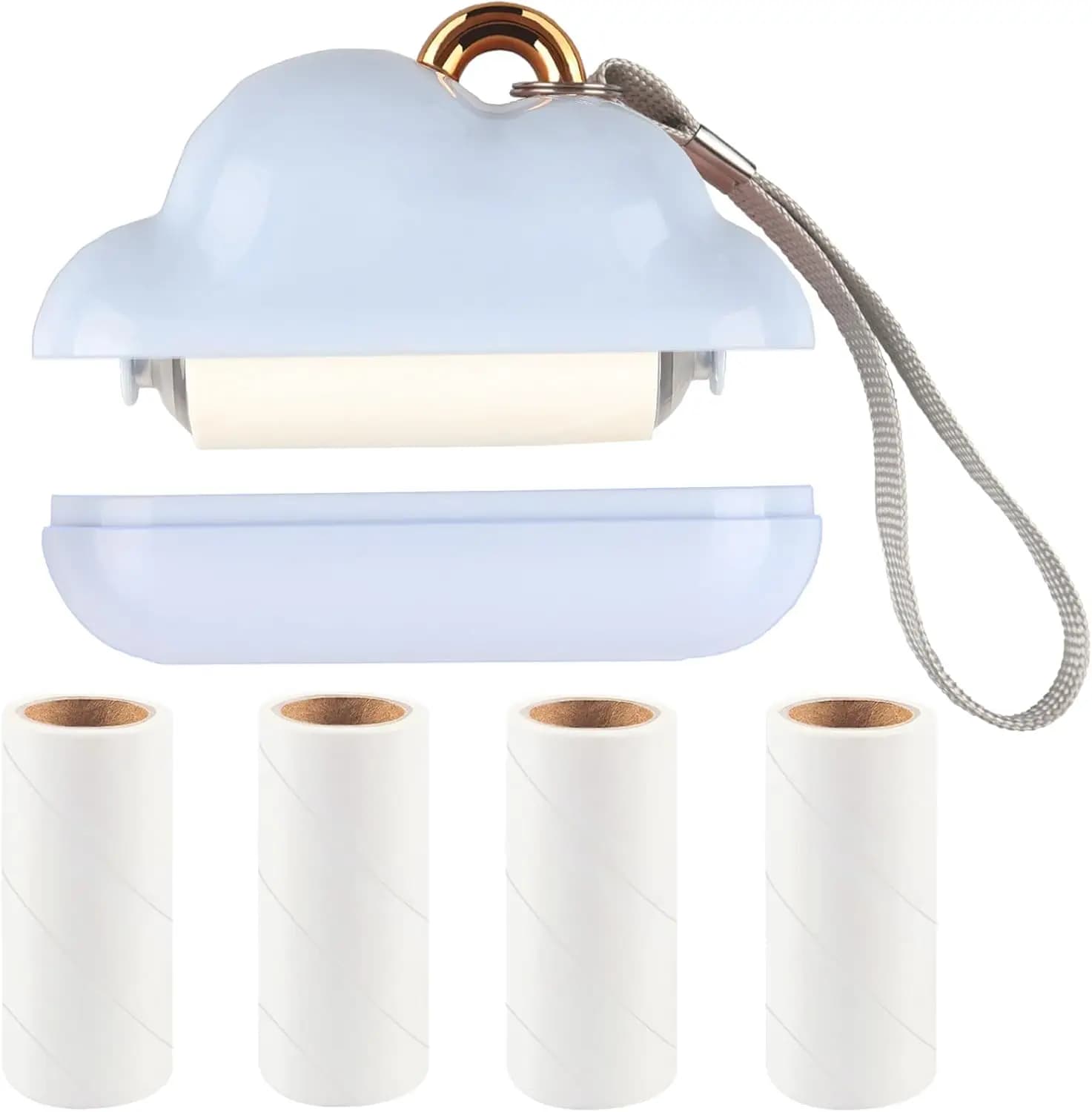 Mini Rullo Levapelucchi Riutilizzabile da Viaggio, Rimuovi Peli di Animali Domestici per Vestiti con 150 Fogli (Blu)