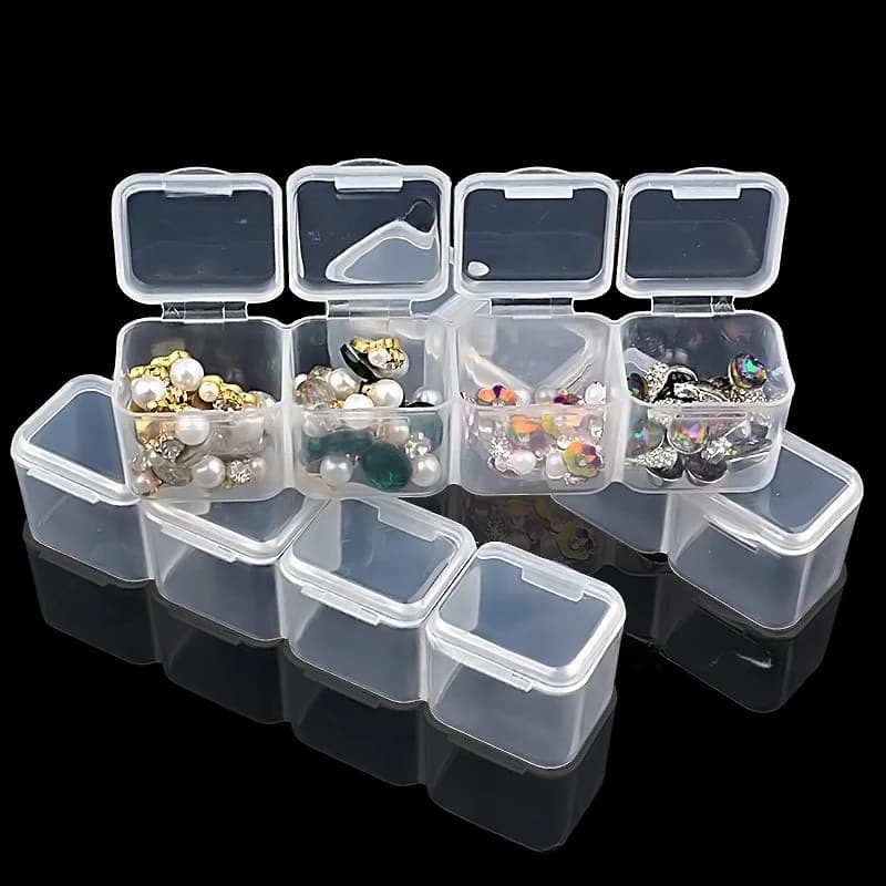 Scatola portaoggetti per accessori unghie 56/28 scomparti, contenitore trasparente per perline e viti, scatola in plastica per gioielli e orecchini, strumenti per manicure