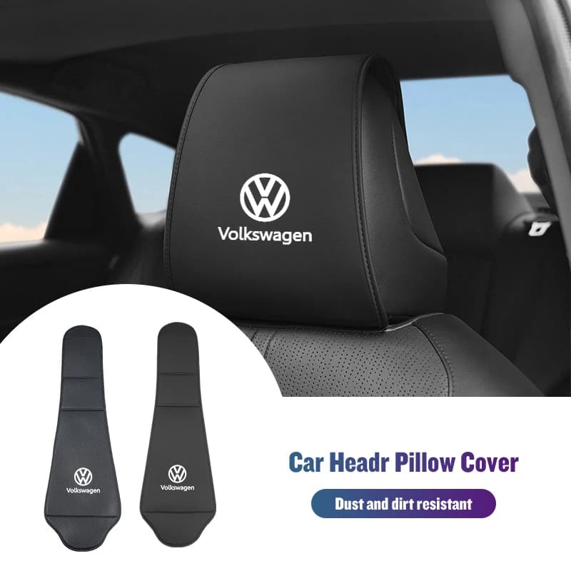 Car Seat Headrest Protector Head Neck Pillow Cover Auto Accessories For Volkswagen VW Golf Jetta Passat mk4 mk5 mk6 CC